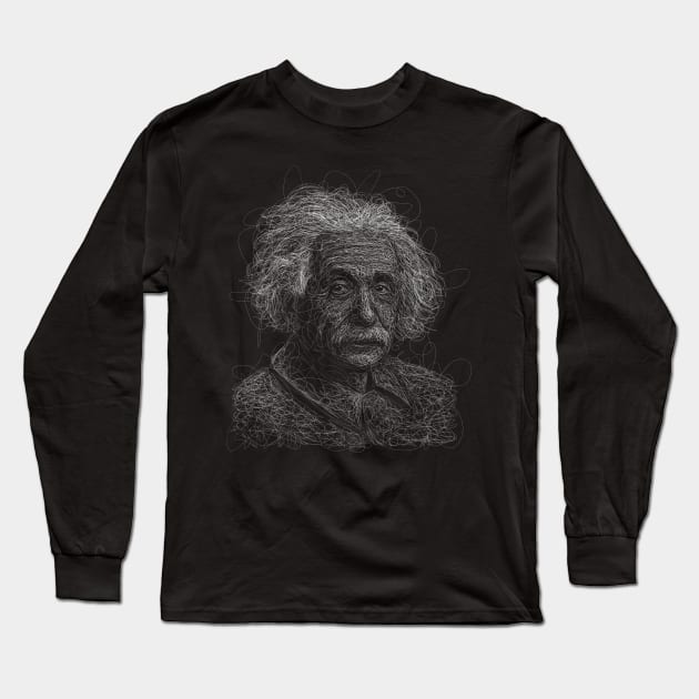 Albert Einstein Long Sleeve T-Shirt by Draw Drew Drawn